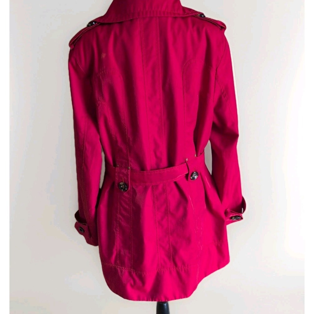 Jones New York Sport Women's XL Red Belted Double Breast Trench Coat Jacket - Picture 2 of 9